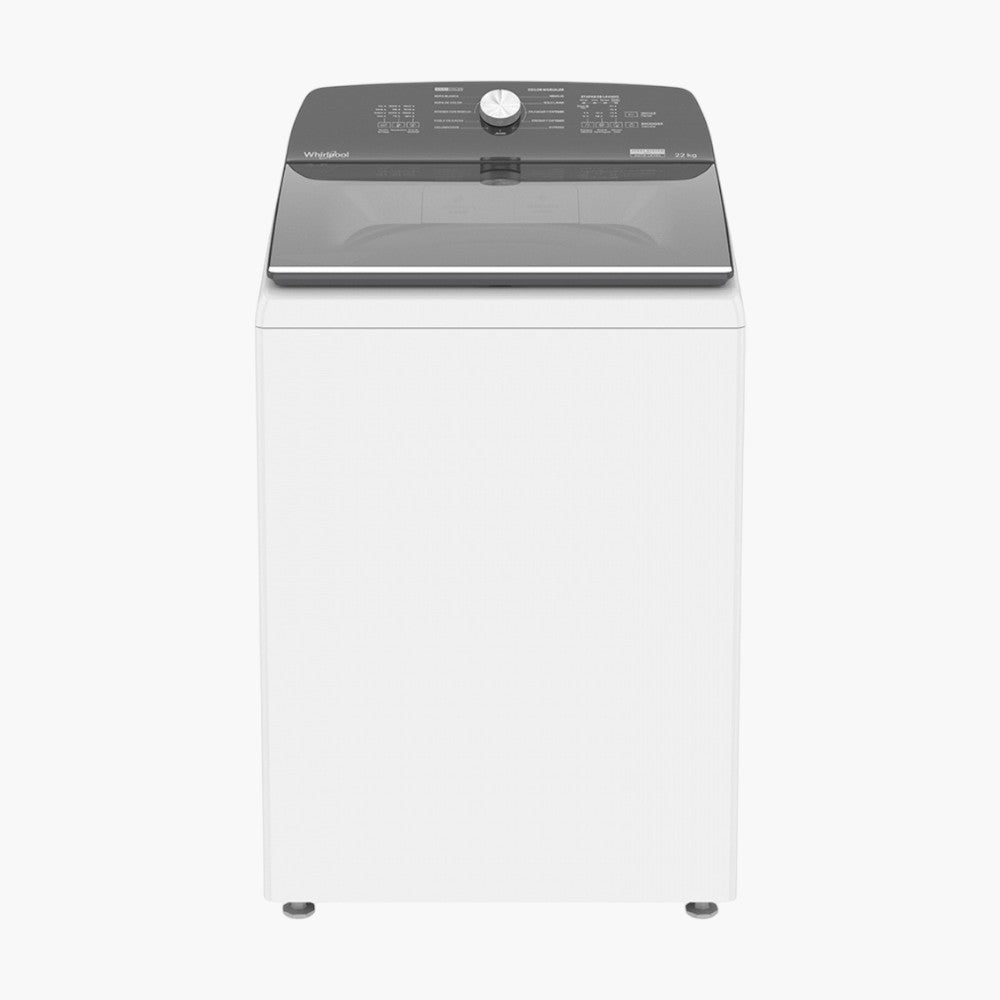 Lavadora de Carga Vertical 8MWTW2231WJB, 22kg, 12 Programas de Lavado, Blanco/Gris | Whirlpool