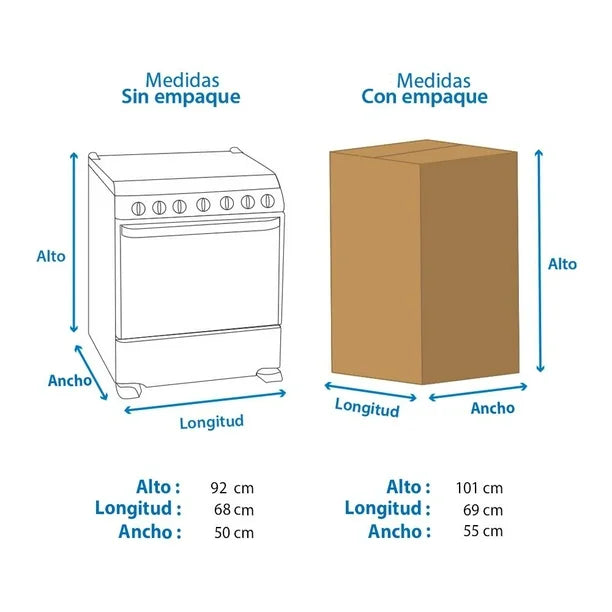 Estufa de Piso 50 cm (20 pulgadas) Plata Mercury Mabe - EM5041BAIS1