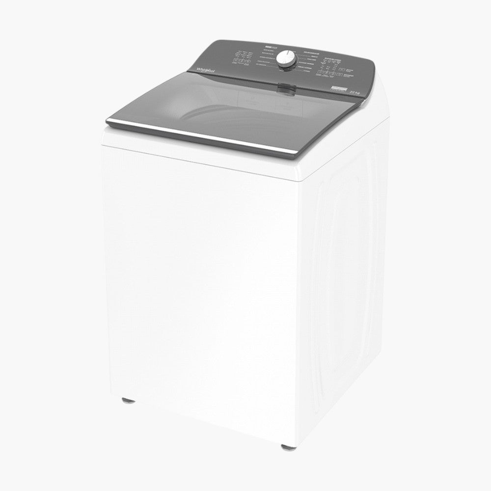 Lavadora de Carga Vertical 8MWTW2231WJB, 22kg, 12 Programas de Lavado, Blanco/Gris | Whirlpool