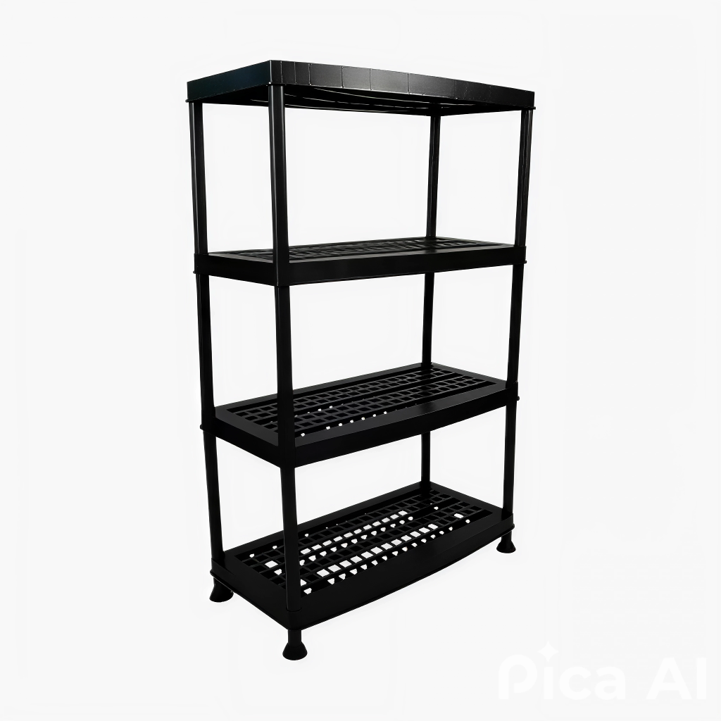 Estante de plastico ventilado de 4 charolas marca DUNNA