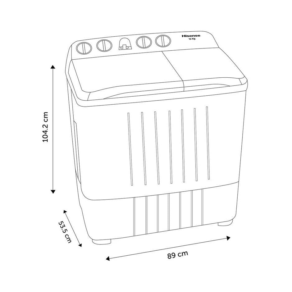 Lavadora Semi-automática Hisense Wsa1603p 16kg Blanco/gris