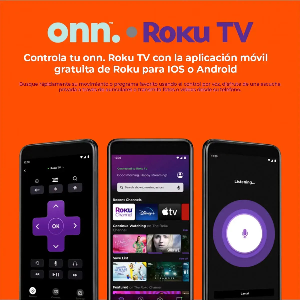 Pantalla Onn 100012585 50" Pulgadas 2160p 4k Uhd Roku Smart Tv