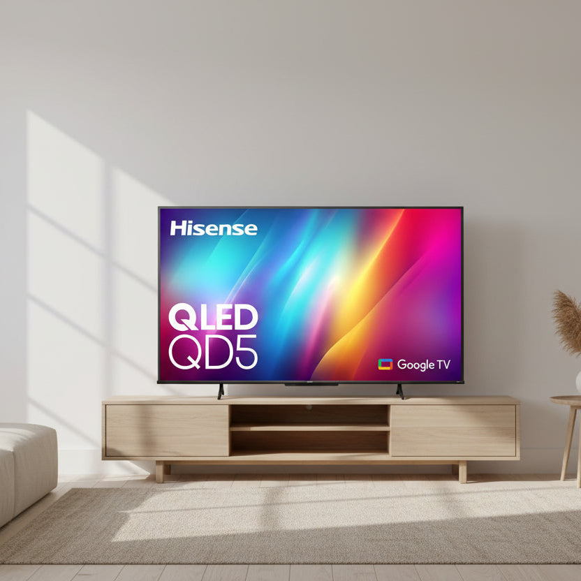Hisense 55" Class QD5 Series QLED 4K UHD Smart Google TV, QLED Quantum Dot, Dolby Vision, 4K AI Upscale, modo de juego Plus, 55QD5N
