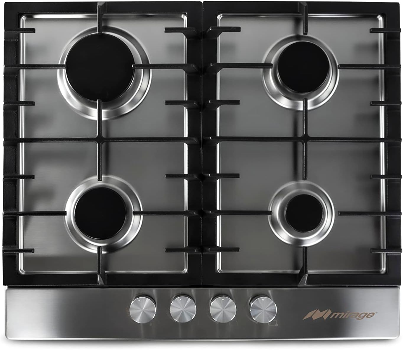 Mirage MPS60GB Parrilla, 4 quemadores, 60 cm, Serie Sparx 60, Plata