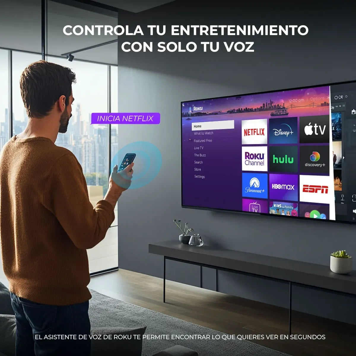 Pantalla Onn 100012585 50" Pulgadas 2160p 4k Uhd Roku Smart Tv