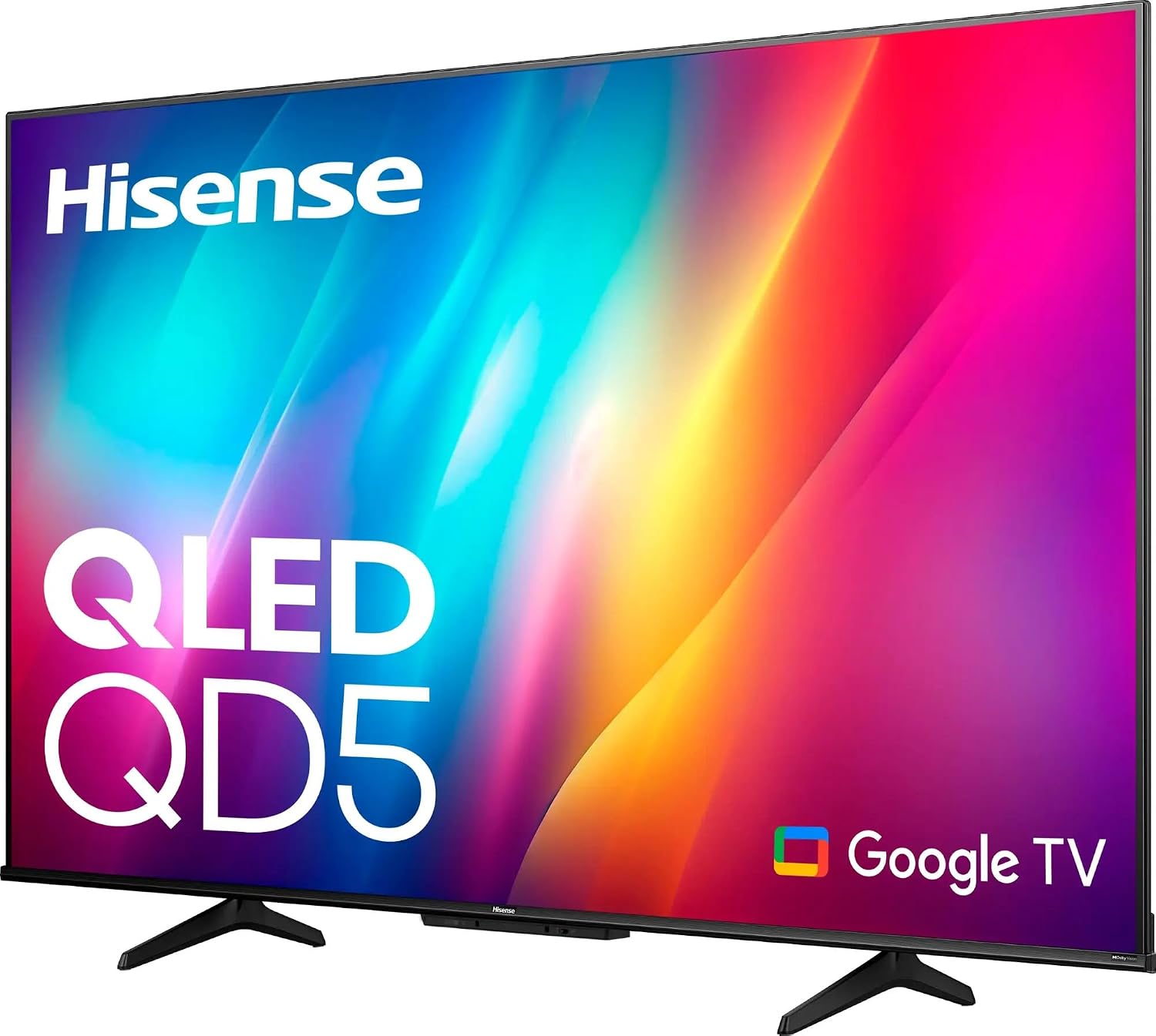 Hisense 55" Class QD5 Series QLED 4K UHD Smart Google TV, QLED Quantum Dot, Dolby Vision, 4K AI Upscale, modo de juego Plus, 55QD5N