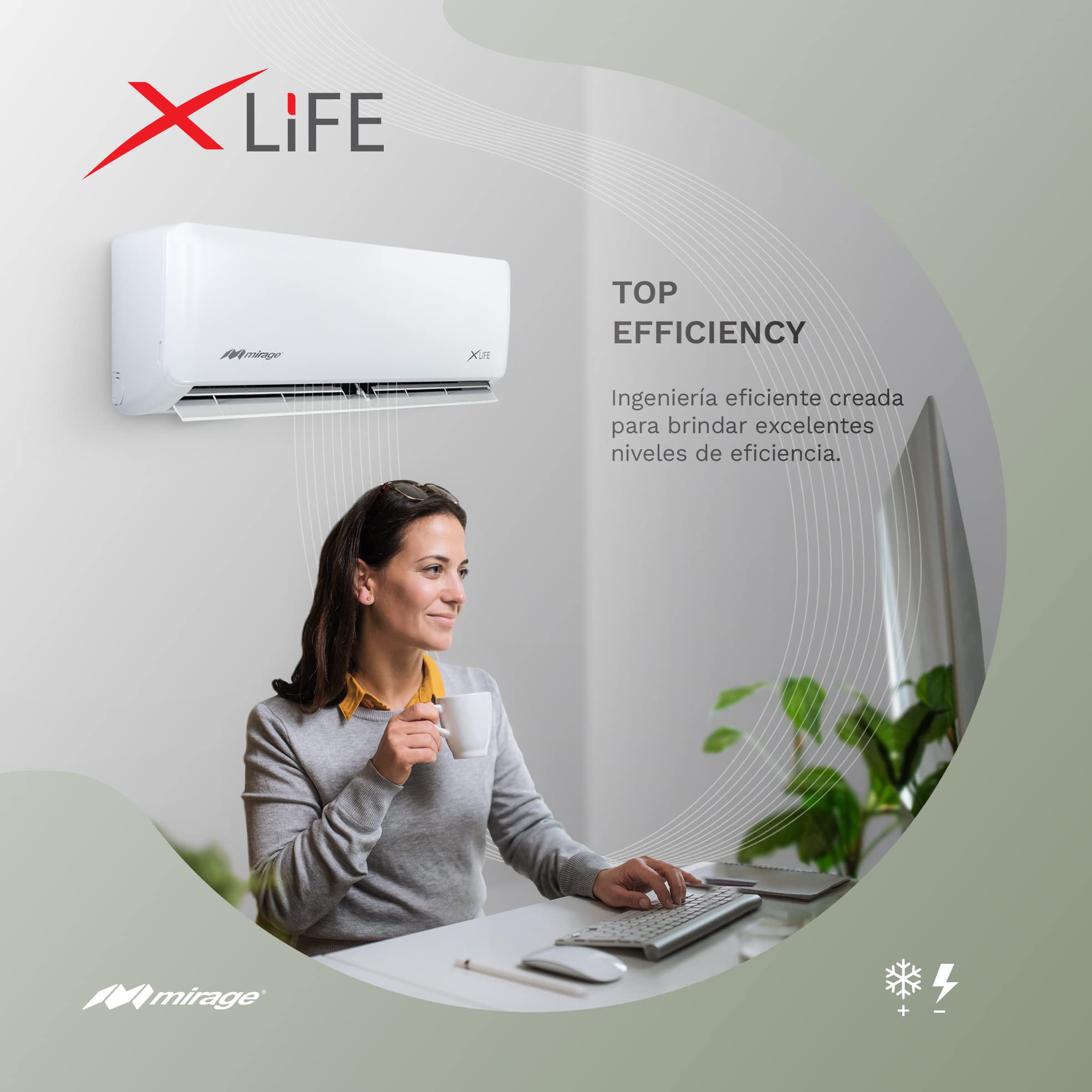 Aire Minisplit Mirage Xlife 1 Tonelada Frio/calor 220v Color Blanco