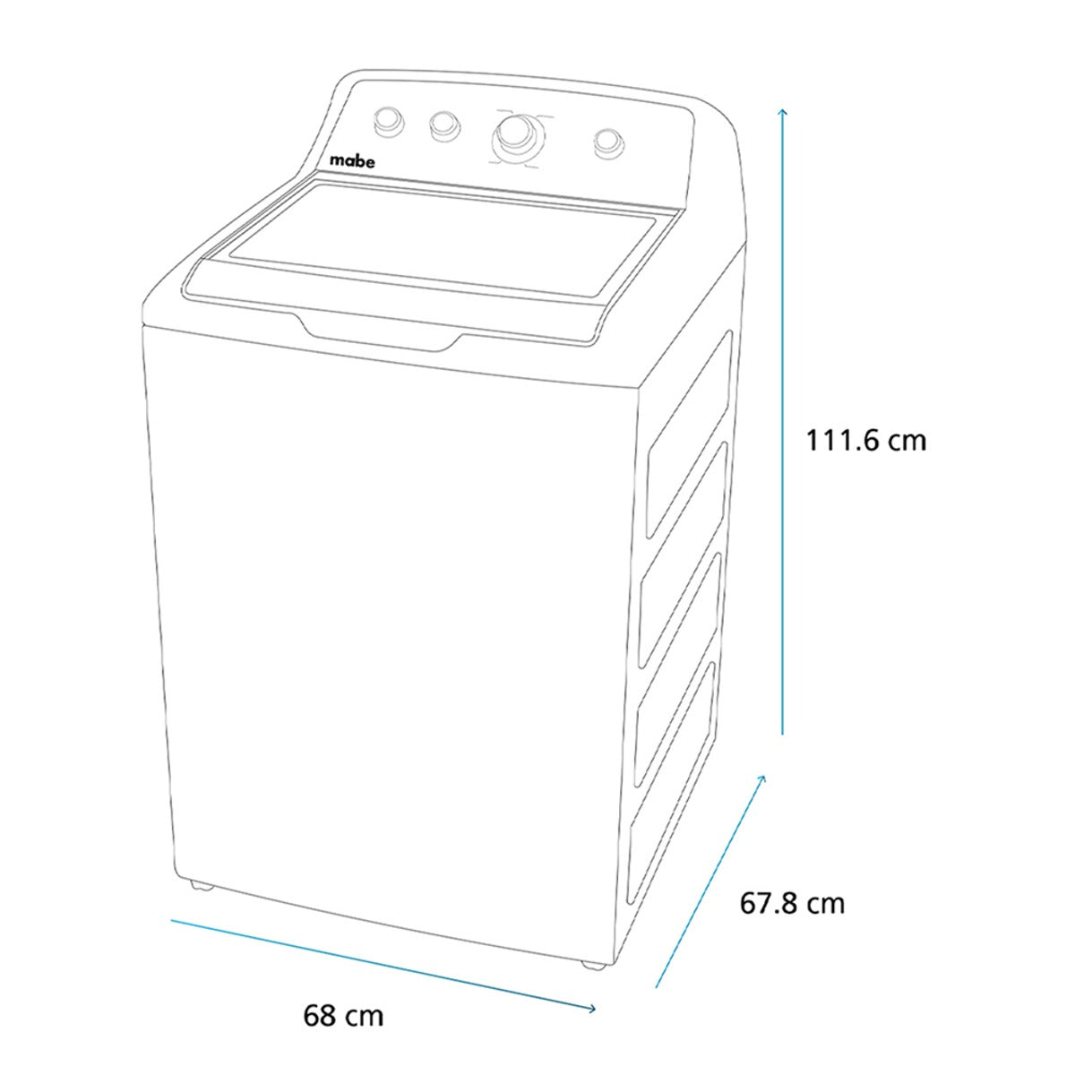 Lavadora Mabe Automática LMH72205WDAB1 22 kg Negra