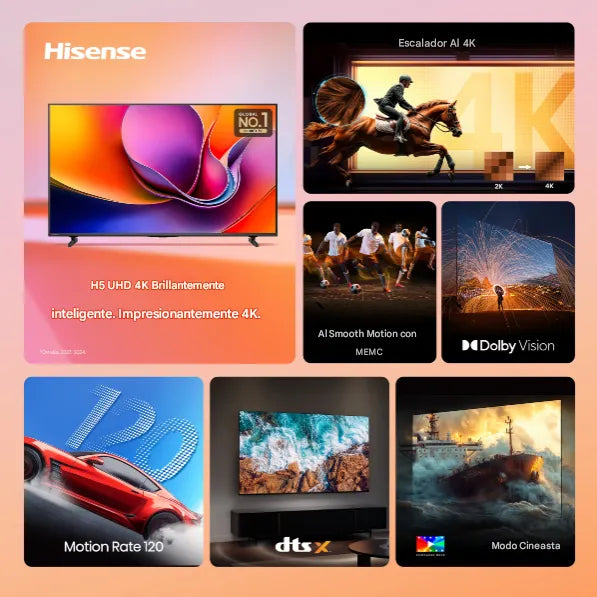 Pantalla Hisense 50 Pulgadas Class H5 4k Uhd Google Smart Tv
