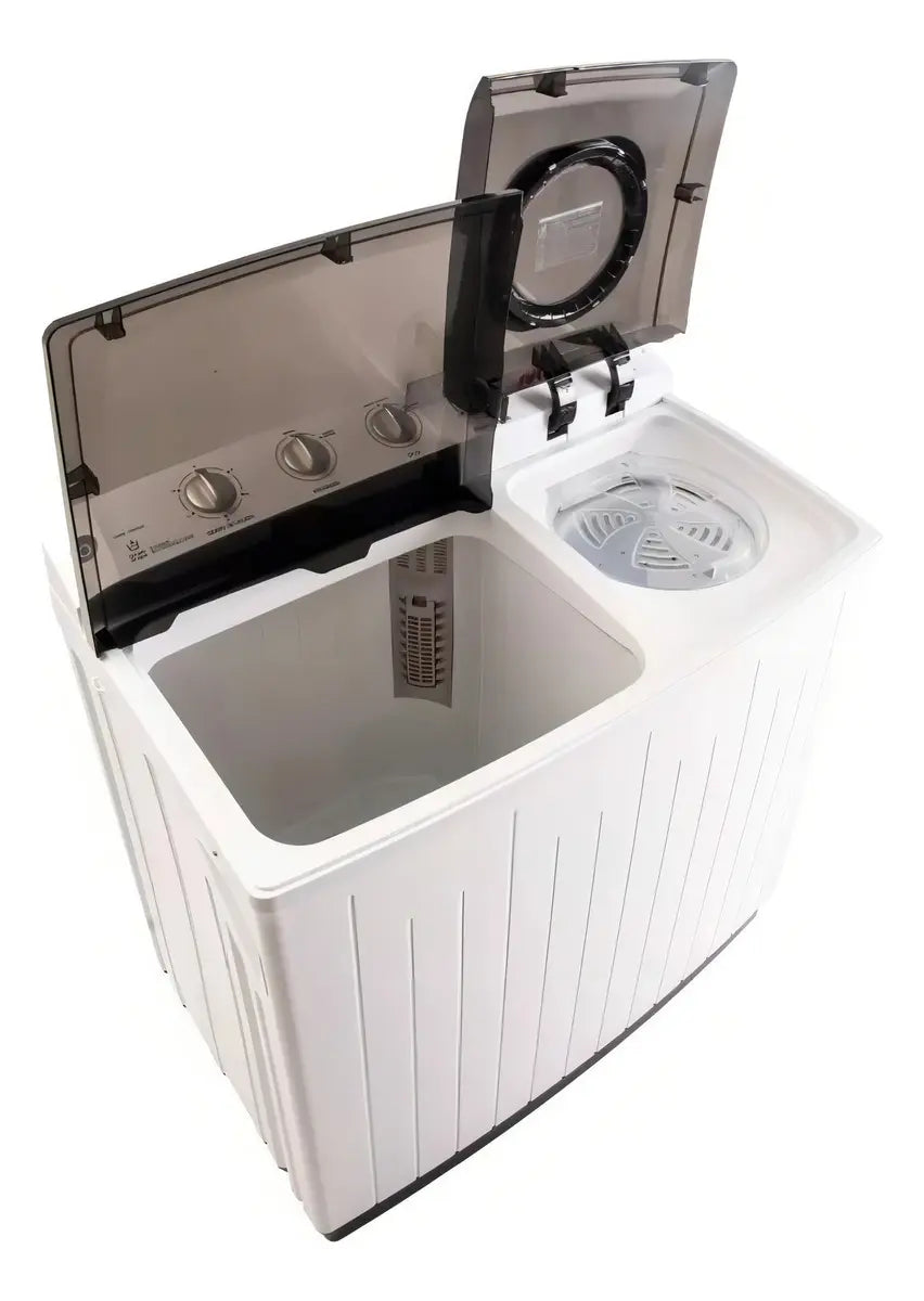 Lavadora semiautomática Mirage blanca hasta 16 kg capacidad práctica eficiente y resistente