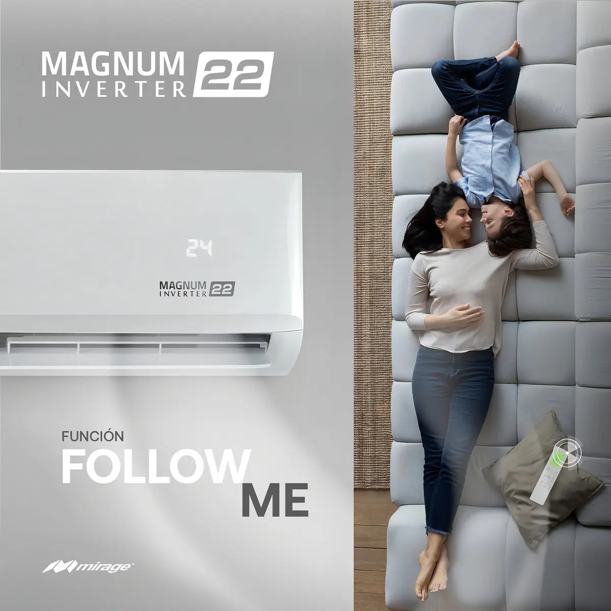 Mirage Setcmc181v Aire Acondicionado Mini Split Magnum22 Inverter Con Calefación 1.5ton 230v, Blanco