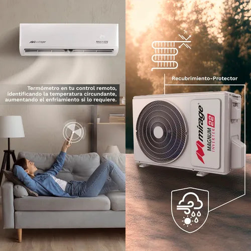 Aire acondicionado Magnum 22 inverter frío/calor 12000 BTU 110V + Módulo Wifi + Soportes de pared