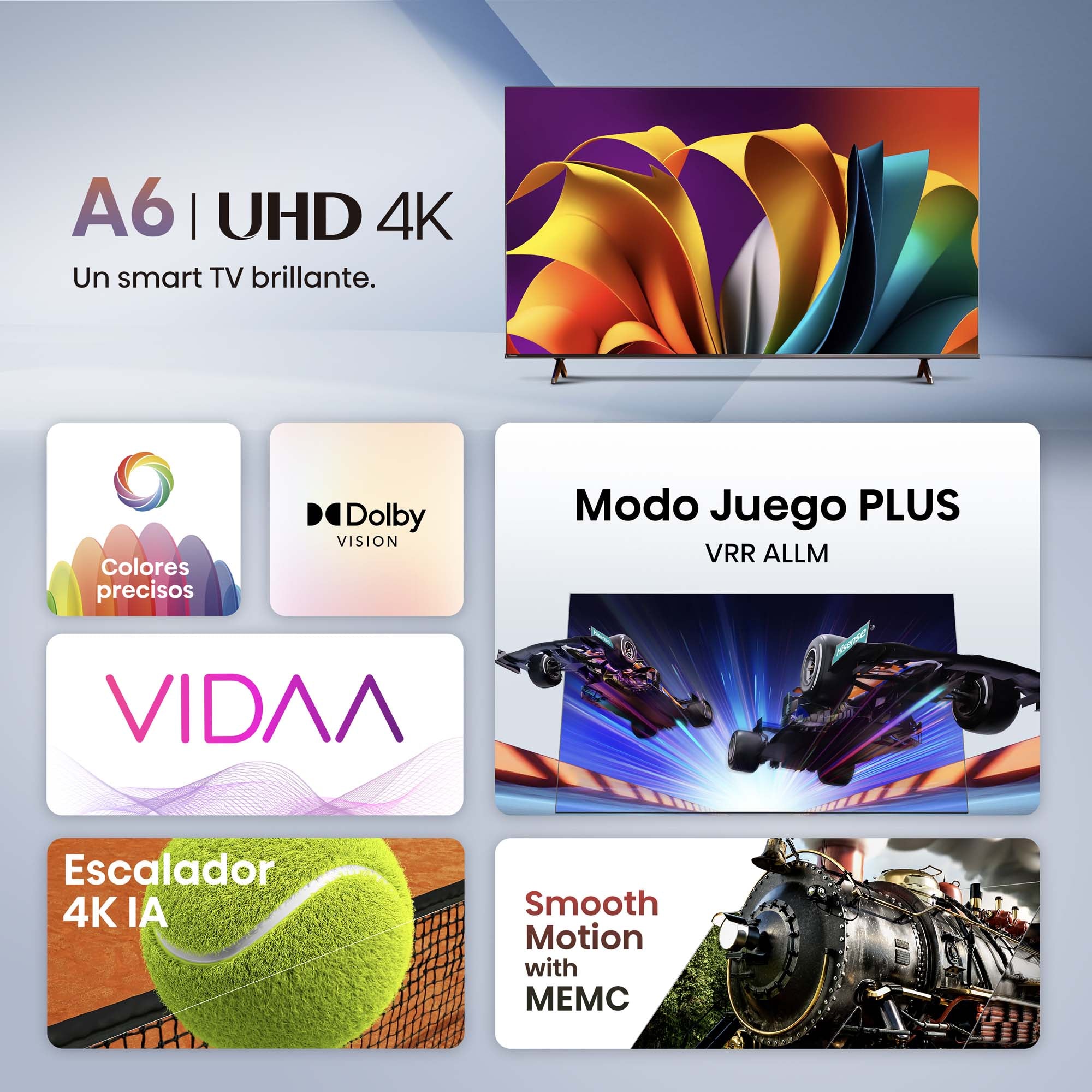 Hisense Pantalla UHD de 50" 50A6N Google TV Works with Alexa