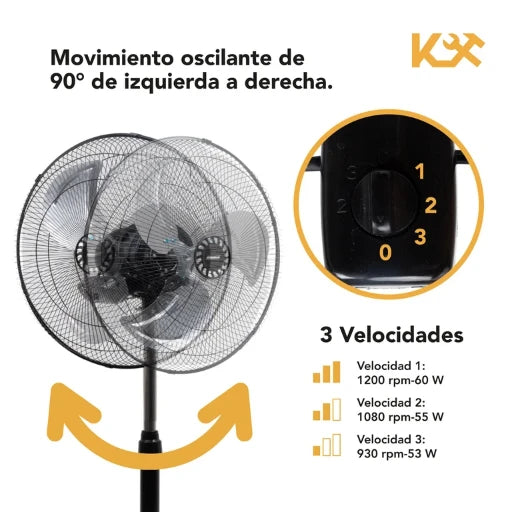 Ventilador Antek 18 Pedestal Metálico 3 En 1 CU222