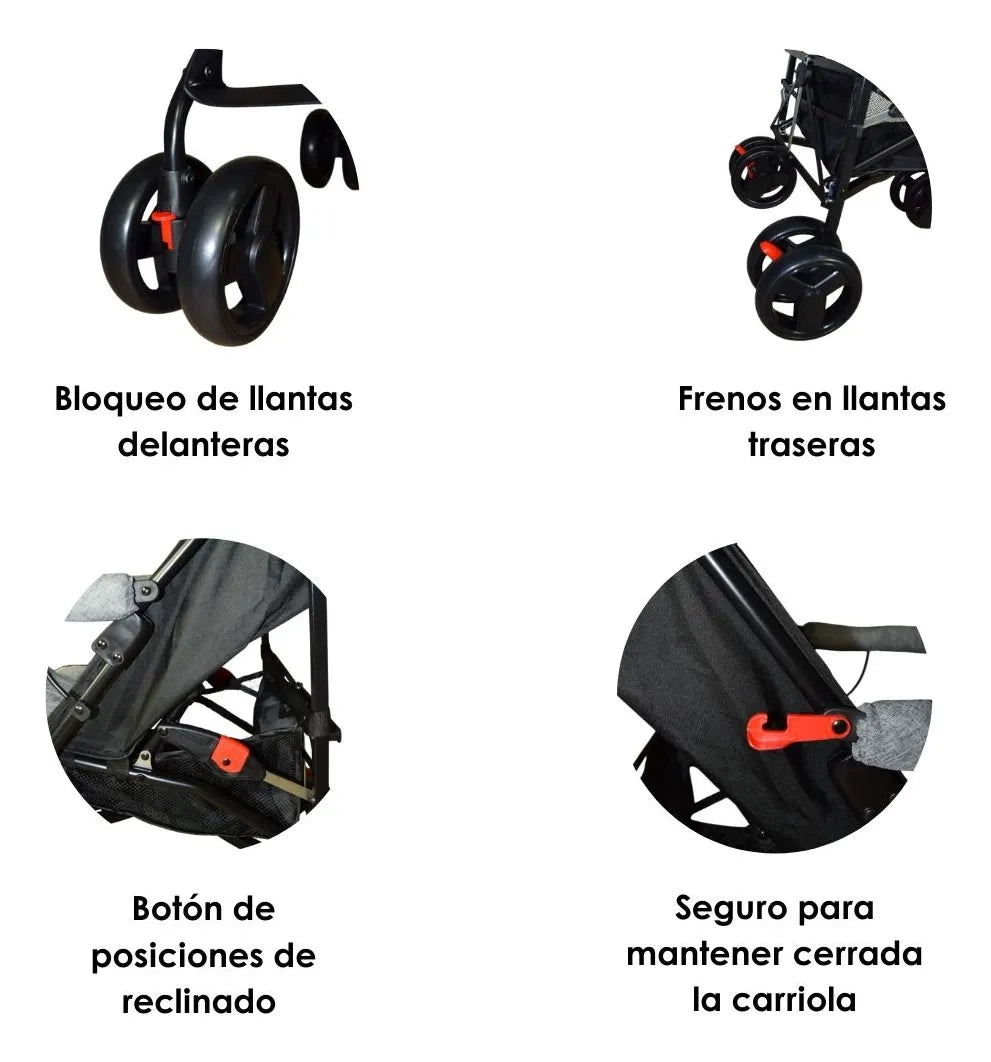 Carriola De Baston Reclinable Bubu