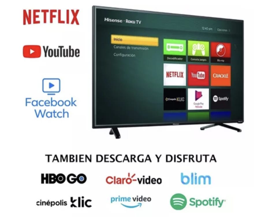 PANTALLA SMART TV 40″ HISENSE ROKU A 40H4030FA