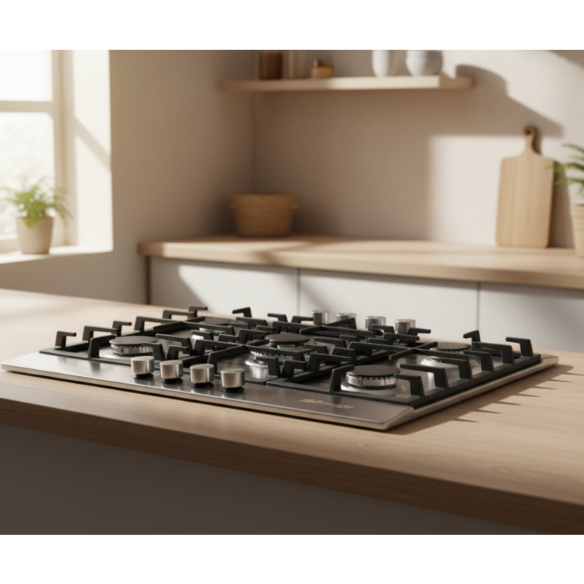 Parrilla SPARX MPS90GB de Gas | 5 Quemadores | Acero Inoxidable | Encendido Electrónico | Parrillas de Hierro Fundido | 90 cm de Ancho