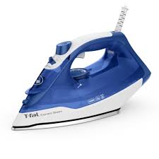 T-fal Plancha de Vapor Express Steam suela con tecnología True Ceramic Glide, con gran potencia de 1600 W, altamente eficiente, sistema antigoteo y anti-calc, Blanca/Azul