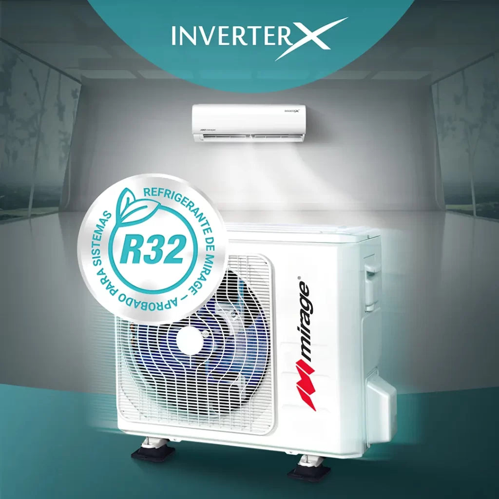 Aire Acondicionado Frio–Calor Inverter X 12000 BTU 110V + Módulo Wifi + Soportes de pared
