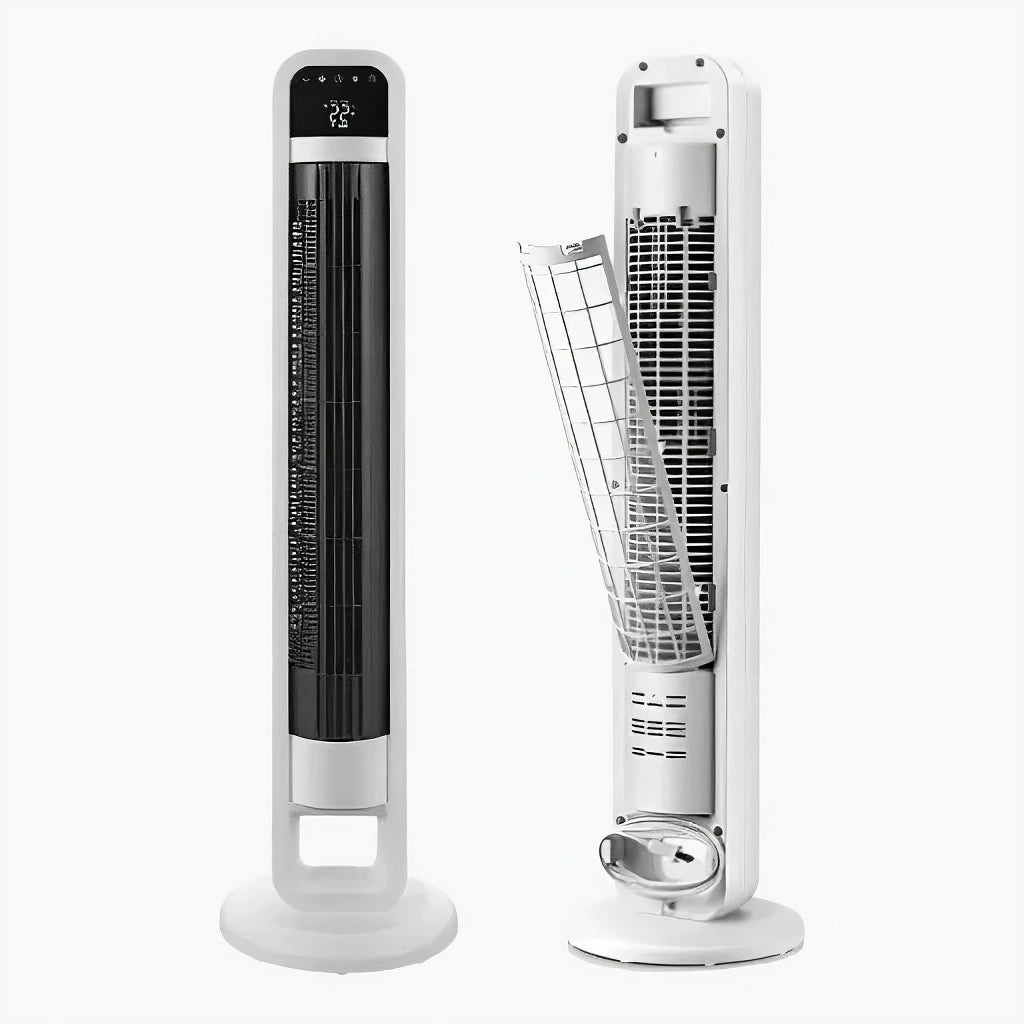 Ventilador de Torre Blanco Digital OmniBreeze con Control Remoto, Cuatro Velocidades y Modos de Brisa