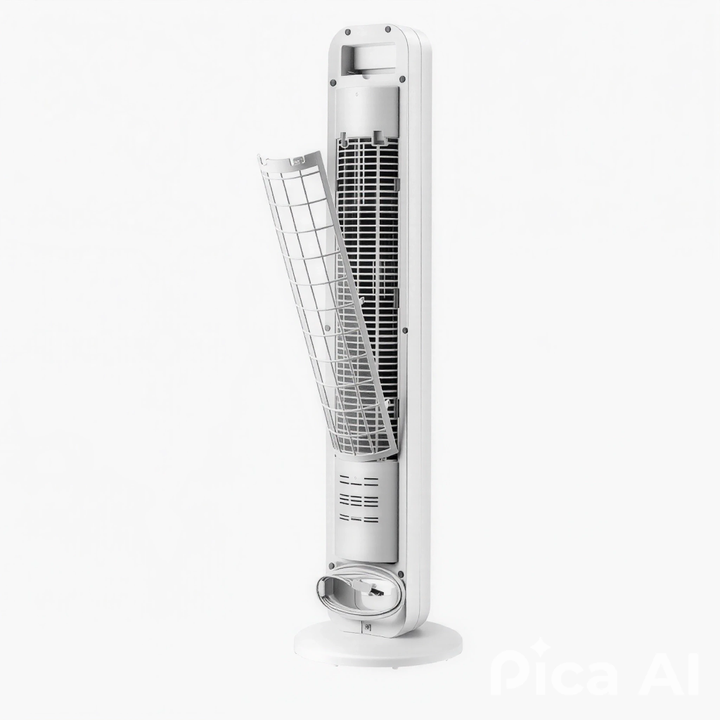Ventilador de Torre Blanco Digital OmniBreeze con Control Remoto, Cuatro Velocidades y Modos de Brisa