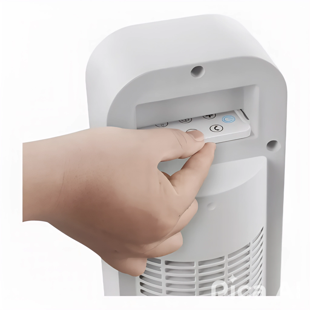 Ventilador de Torre Blanco Digital OmniBreeze con Control Remoto, Cuatro Velocidades y Modos de Brisa